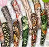 12pcs mix elastic Fake temporary tattoo sleeve 3D art designs body Arm leg stockings tatoo cool1045620