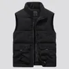 Men Vest Thick Cozy Men's Winter Plush Waistcoat with Stand Collar Zipper Clre Pockets for Warmth Style 240109