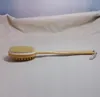 Brosse corporelle pour brossage de la peau sèche, épurateur du dos pour exfoliation de la peau et Cellulite, brosse de bain en bambou avec douche à Long manche