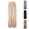 Women's Pants Spring Summer Wide Leg Loose Solid Color Straight Trousers Casual Plus Size With Pockets