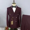 Boutique blazer calças moda masculina negócios cavalheiro casamento duplo breasted escritório hospedagem magro casual 2 peça conjunto 240110