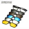 Sonnenbrille Mode Optische Brillengestell Männer Frauen Myopie mit 5 Clip-on-Sonnenbrillen Polarisierte Magnetgläser für männliche Brillen Rs219