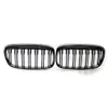 New Pair Double Slat Kidney Grille Front Bumper Grill For BMW F45 F46 Tourer Pre-facelift 2014-2017 Gloss Black Car Accessories