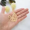 Colliers Collier de calligraphie arabe forme de chat pour femmes calligraphie islamique nom personnalisé pendentif monogramme arabe bijoux fille cadeaux