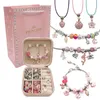 Braccialetti Set di braccialetti di perline fai-da-te con scatola di immagazzinaggio Regalo di Natale Perline in acrilico con foro grande Bracciale per ragazze Kit per la creazione di gioielli fatti a mano fai-da-te