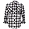 Men's Plaid Flannel Shirt Spring Autumn Male Regular Fit Casual Long-Sleeved Shirts For USA SIZE S M L XL 2XL 240109