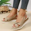 Fashion Peep Toe Wedge Sandals for Women Summer Lightweight Platform Gladiator Shoes Woman Plus Size Non Slip Beach 240110