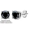 Stud 925 Sterling Silver 0.5-1 Moissanite 4 griffes rondes boucles d'oreilles noires mode tempérament à la mode conception avancée luxe léger YQ240110