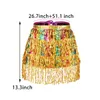 set Sexy Sequins Tassel Belly Dance Short Skirt Tops Sets For Women Sparkly Fringe Bikini Bra Suit Festival Party Beach Rave Outfits