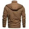 Winter Jackets Mens Hooded Plush Thickened Coat Autumn Large Tactical Cotton Medium And Long Work Clothes Bomber Coats 240110