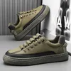 Scarpe casual da uomo Comode scarpe da ginnastica con punta tonda e solida Fascia elastica Verde Nero Marrone Bianco Scarpe da ginnastica da uomo Taglia 40-44