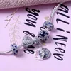 2024designer Pandorabracelet Moon Dual Snake Bone Shining Star River Women Simple Family Blue Dream Catcher Bracelet Fashionable Gift for Girlfriend