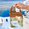 Totes Bamboo Handle Leaves Pattern Party Banquet Transparent Women Square Evening Bag Acrylic Clear Box Purse Clutchstylisheendibags