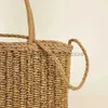 Shoulder Bags Vine woven paper grass tote basket French retro square paper rope woven bag picnic blue large capacity casual diagonalstylishhandbagsstore