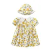女の子のドレス2pcs韓国の赤ちゃんの花のドレス幼児の女の子