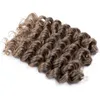 FASHION IDOL Deep Wavy Passion Twist Crochet Hair Synthetic 24 Inch Braids Ombre Grey Braiding Extensions For Women 240110