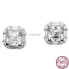 Stud nuovi orecchini in argento sterling 925 taglio moissanite rosso matrimonio orecchini semplici gioielli squisiti regalo di nozze delle donne YQ240110