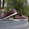 Grootte echte loafers 257 Big 45 Leather Driving Retro Fashion Flats Docksides Boat Shoes Classic Men Designer Shoe 240109 892