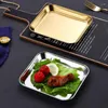 Assiettes assiette carrée Buffet fruits Barbecue Commercial Base plate ustensiles de cuisine 304 acier inoxydable