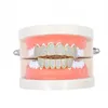 Lleno de circonio soporte para dientes Hiphop Jewely Grills Cap Top Bottom Set 66 dientes para hombres joyería de personalidad de Navidad 240109