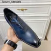 Berluti Business Leather Shoes Oxford Calfskin Handgjorda toppkvalitet Berluts handmålade forntida franska totem Gentlemanly Dresswq