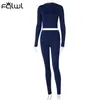 FQLWL White Black Brown Ladies Tracksuit Female 2 Two Piece Set Women Outfits Crop Top Leggings Matching Set Sweat Suits 240109