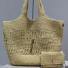 Geweven boodschappentassen Grote capaciteit TOTE TAG Designer schoudertassen handtas gras geweven holle tas gouden hardware letter accessoires met portemonnee topkwaliteit