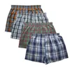 Classic Plaid Men Pants Casual Fashion Brand High Quality Boxer 4PCSlot Mens Cotton Boxers Men's Shorts Underwear 240109