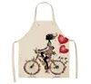 1Pcs Cotton Linen Flower Butterfly Girl Printed Kitchen Aprons for Women Home Cooking Baking Waist Bib Pinafore 6849cm5722656