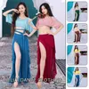 Stage Wear Women Summer Belly Dance Costume Female Tulle Top Petal Pants Performance Clothes Suit Profession Practice