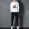 Men's Tracksuits Men's Pullovers Elegant Casual Harajuku Cartoon Luxury Jerseys Vintage Sweatshirt High Quality 2 Piece Set Oversized Clothing Q230110