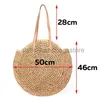 Shoulder Bags Natural Round Str Tote Bag Handmade Woven Shoulder Bag Large Circle Rattan bags Bohemian Summer Vacation Casual Bagsstylishhandbagsstore