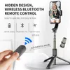 Selfie Monopods Nieuwe Bluetooth Handheld Eliminate Selfiestcik Shake Stabilizer voor Telefoon Actie Camera Selfie Stick Zwart Draadloos Telefoonstatief YQ240110