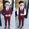 Neonati maschi Costume da festa di nozze Blazer Gilet Pantaloni Bambini Abiti formali Abito per bambini Vestito da laurea per la scuola Cerimonia per adolescenti 240109