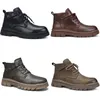 Unbranded martin boots men casual shoes red brown black black dark gray leather mens trainers outdoor sports sneakers