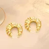 bottegaly venettaly years winding metal ring Fashion Gold Silver Earrings heavy industry hollowed out personalized trend earrings