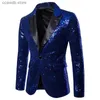 Men's Suits Blazers European and American Performance Dresses Gold Sequins Men's Suits Korean Nightclub Host Emcee Jacket European Size Blazer 2022 T240110