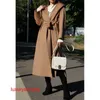 Maxmaras Cappotto in cashmere da donna Domestic Stock Donna nuovo con lacci in lana con cappuccio lungo invernale Rjfs