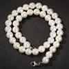 Accessori per gioielli con catena a clavicola, collana con ciondolo a croce, catena con perle di perle in acciaio inossidabile Hip Hop da 8-10 mm