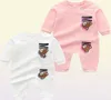 100 bomull Nyfödda babykläder Set Infant Spädbarn Girls Rompers Luxury Letter Long Sleeve Jumpsuits Casual Kids Baby Clothing6169977