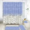 Shower Curtains Pink Leopard Print Shower Curtains Shiny Decor for Bathroom Polyester Fabric Bath Screen Bath Mat Rug Lid Carpet Toilet Cover