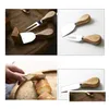 Strumenti per carne di pollame 100 set 4 pezzi / set Coltelli da formaggio in acciaio inossidabile Manico in quercia Kit coltello da burro Cucina Wen6003 Consegna a domicilio G Dhggv