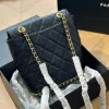 2024 neue klassische Kamelie Doppel Luxus Frauen Designer Rucksack französische Marke Mode Kette Damen Schultern Tasche Handtasche hochwertige Dame echtes Leder Satchel