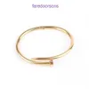 Carter Bracciali Bracciale da donna di design Chiodo in acciaio inossidabile Squisito e di alta qualità in oro 18 carati Lusso leggero Moda Classico Colore di apertura Con confezione regalo