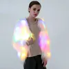 Women Faux Fur LED Light Coat Christmas Costumes Cosplay Fluffy Fur Jacket Outwear Winter Warm Festival Party Club Overcoat 240110