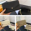 Sac à chaîne pour femmes 3 pièces Designer Po che tte Fe licie sac à main pochette portefeuille Hobo sacs à main pochette porte-carte de crédit qualité supérieure lettre gaufrage sacs à bandoulière