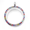 Pendentif Colliers 1pc en acier inoxydable 30mm mélange de couleur cristal rond po mémoire médaillon bricolage verre vivant médaillon femmes bijoux