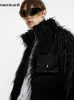 Mauroicardi hiver Cool beau noir épais chaud doux Patchwork fausse fourrure manteau hommes de luxe Designer vêtements moelleux veste 240110