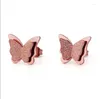 Necklace Earrings Set 2024 Stainless Steel Butterfly Necklaces For Women Cute Animal Pendants Choker Girls Kids Fashion Jewelry Gift Boucle