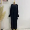 Etnisk klädbön Abaya för kvinnors främre dragkedja fjäril ärm Muslim Hijab klänning Abayas Dubai Turkish Modest Islamic Kaftan Robe